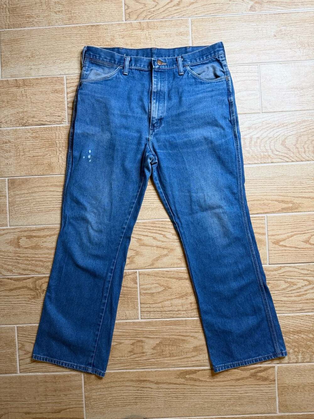 VintageWrangler 82611 Regular Fit Jeans Size 36x30 Blue Denim